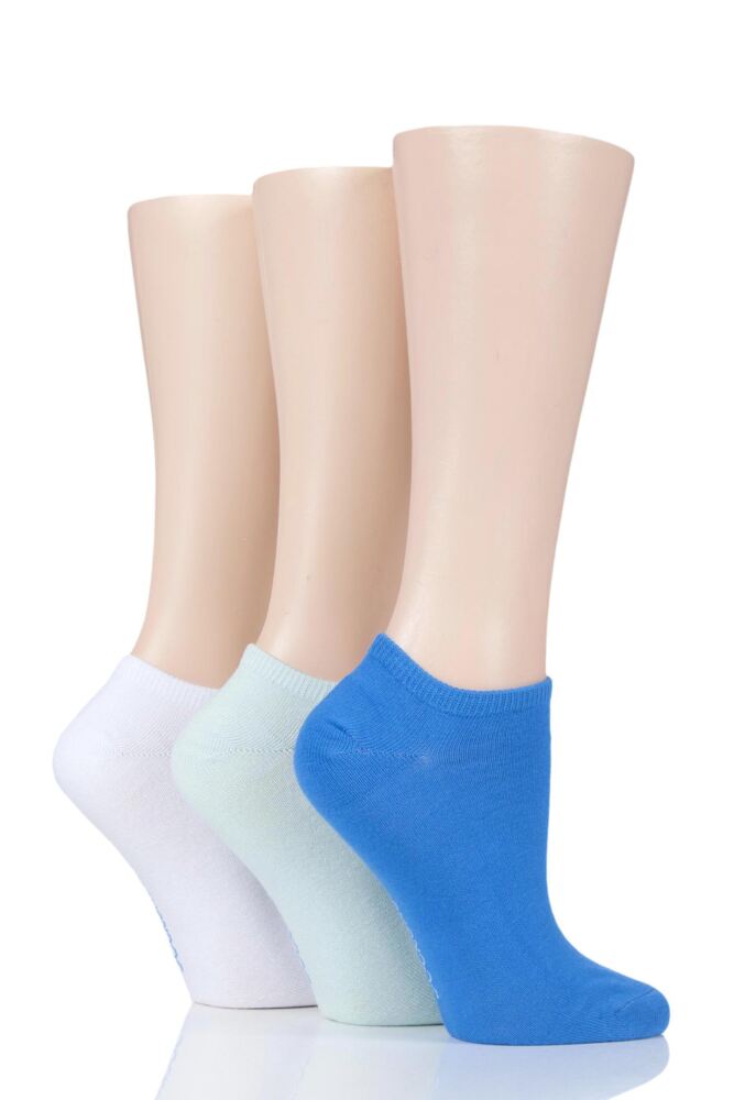 Ladies 3 Pair SOCKSHOP Bamboo Trainer Socks with Smooth Toe Seams