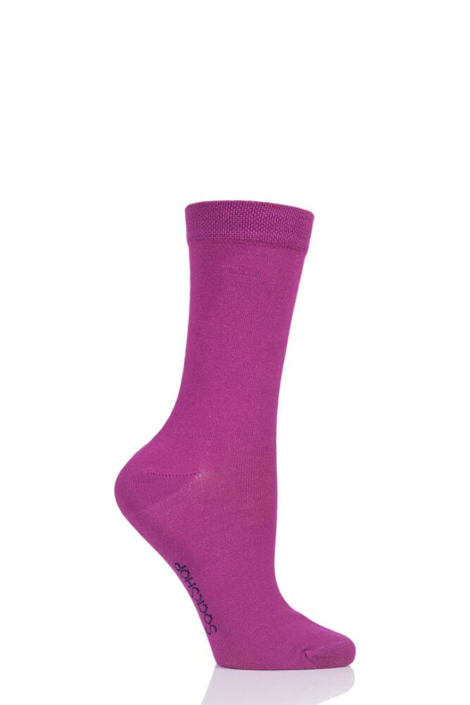 Ladies’ Bamboo Colour Burst Plain Socks (1 pair)