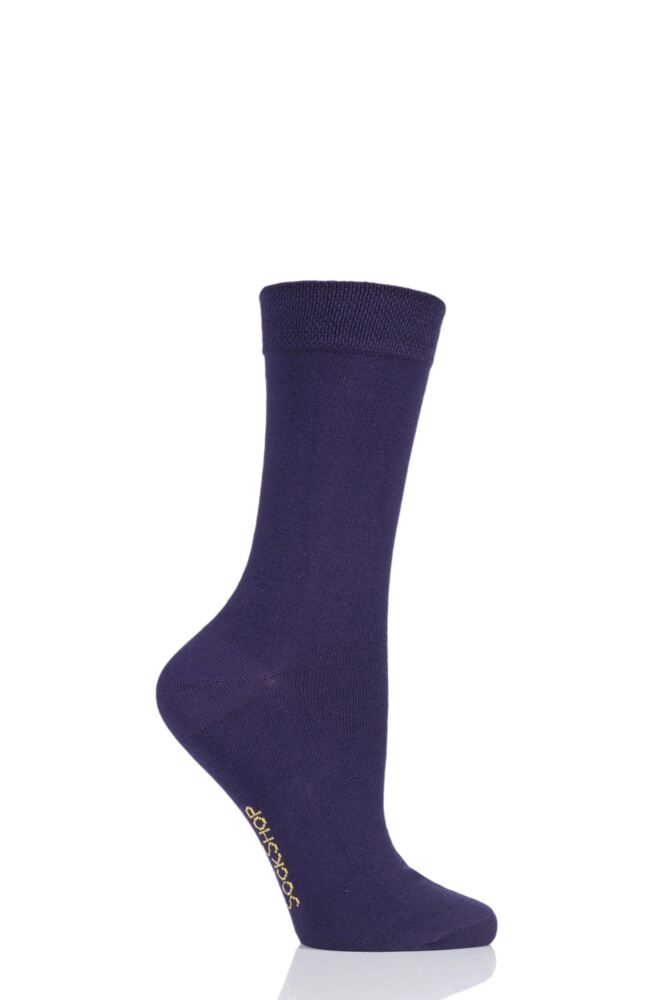 Ladies’ Bamboo Colour Burst Plain Socks (1 pair)