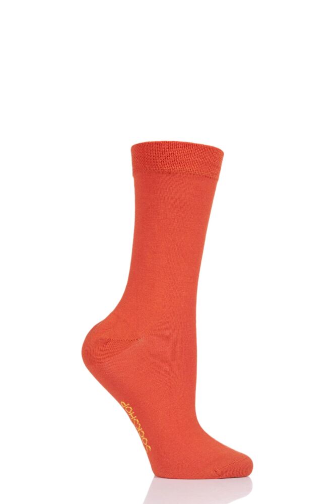 Ladies’ Bamboo Colour Burst Plain Socks (1 pair)