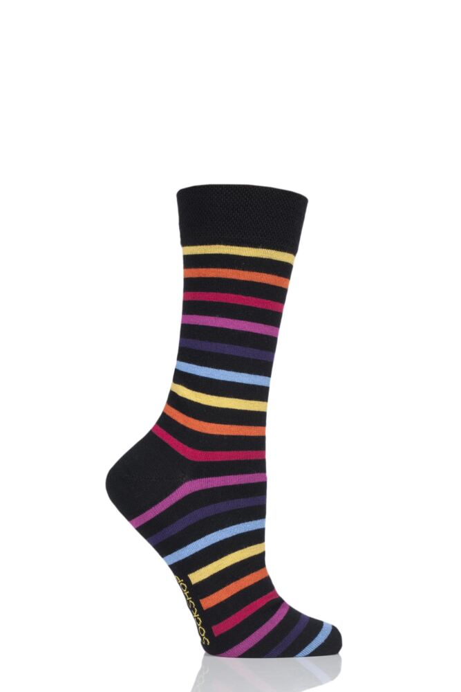 Men’s and Ladies’ Bamboo Colour Burst Striped Socks (1 pair ...